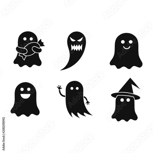 Premium Halloween ghost spooky cute cartoon isolated festive vector illustration

