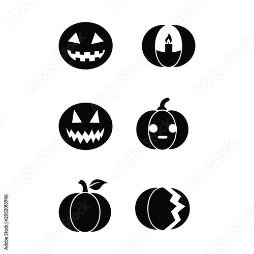 Premium Halloween collection spooky festive clipart set vector illustration

