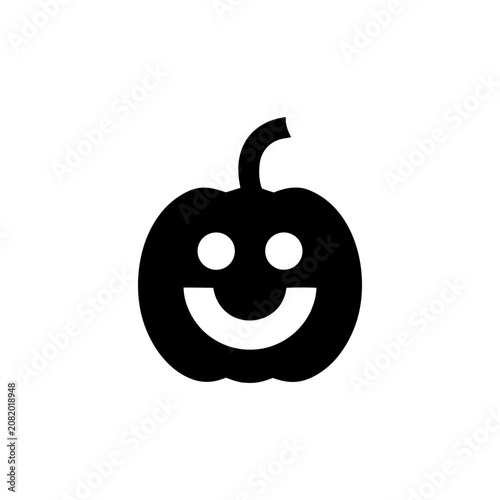 Minimal Halloween pumpkin classic spooky isolated festive vector illustration

