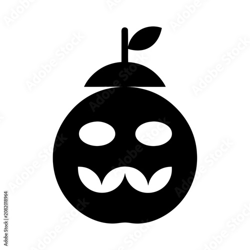Minimal Halloween pumpkin classic spooky isolated festive vector illustration

