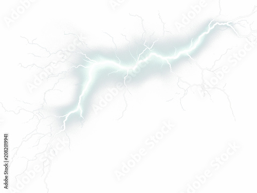 Pixelated image of a bright lightning strike across a gray gradient background