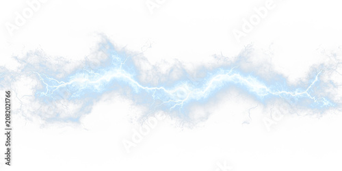 A striking image of a brilliant blue lightning bolt amidst a textured grey background