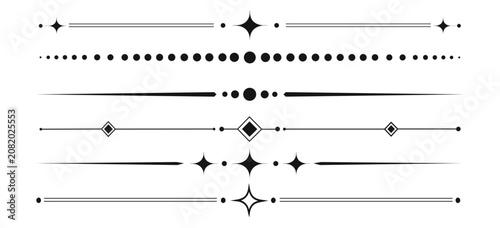 Photos Set of elegant decorative horizontal dividers and text separators