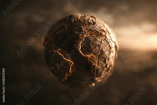 Cracked dry earth planet global warming concept
