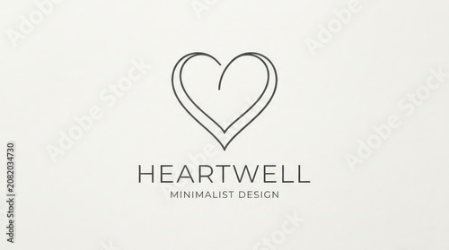 Minimalist heart logo concept with thin elegant line art design for creative businesses.