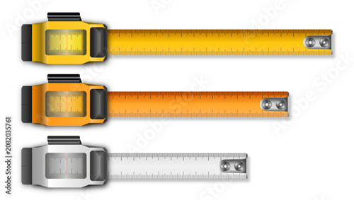 Konstfotografi Realistic tape measure meter in vector SVG format, featuring a retractable measuring tape isolated on transparent background for construction, tailoring, engineering, and DIY projects