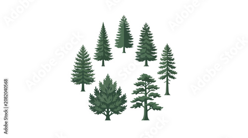 Collection of evergreen trees