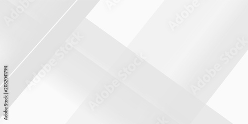 Modern abstract white backdrop with elegant shape design. Abstract white geometric shape background. Modern square shape graphic elements. Horizontal banner template.