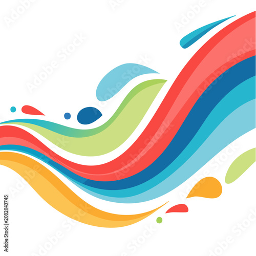 Colorful Abstract Wave Vector Design