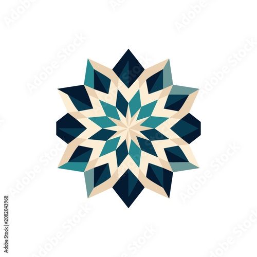 Geometric Snowflake Vector Design