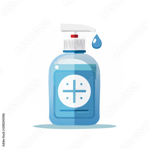Hand sanitizer bottle with drop