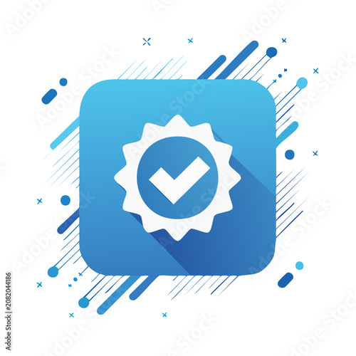 Blue Verified Badge Icon with Checkmark
