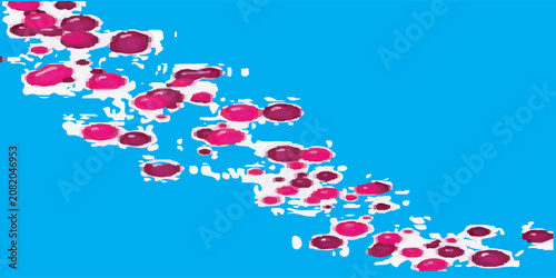 Floating Pink Petals On Bright Blue Water With Abstract Floral Reflection And Summer Vibes