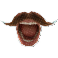 Retro Halftone Mouth Sticker Graphic