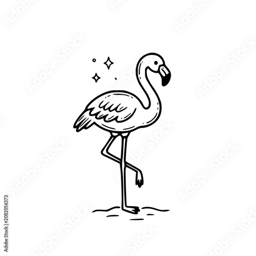 Flamingo Tropical Summer Bird Design Illustration