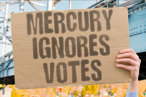 Tableau sur toile "Mercury ignores votes" Temperature rises regardless of ballots