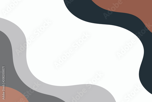 Abstract shapes in gray, brown, and black on white background for design and decoration purposes Abstract shapes