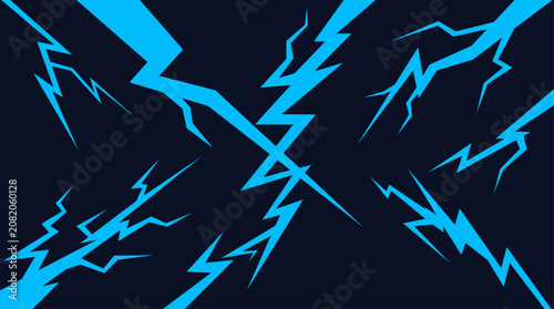 Photos Electric blue lightning bolts on dark background.