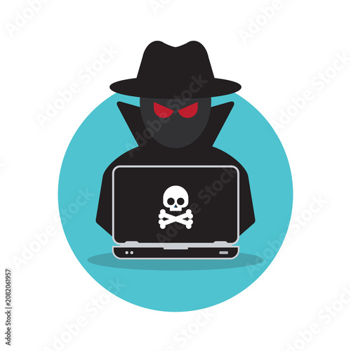 Hacker at laptop