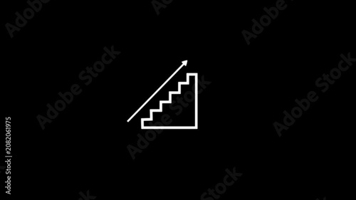 Ladder stair up indicating arrow icon. house equipment stairs icon animation.