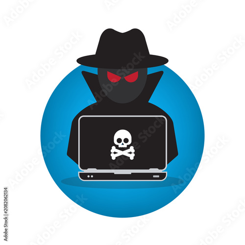 Hacker at laptop