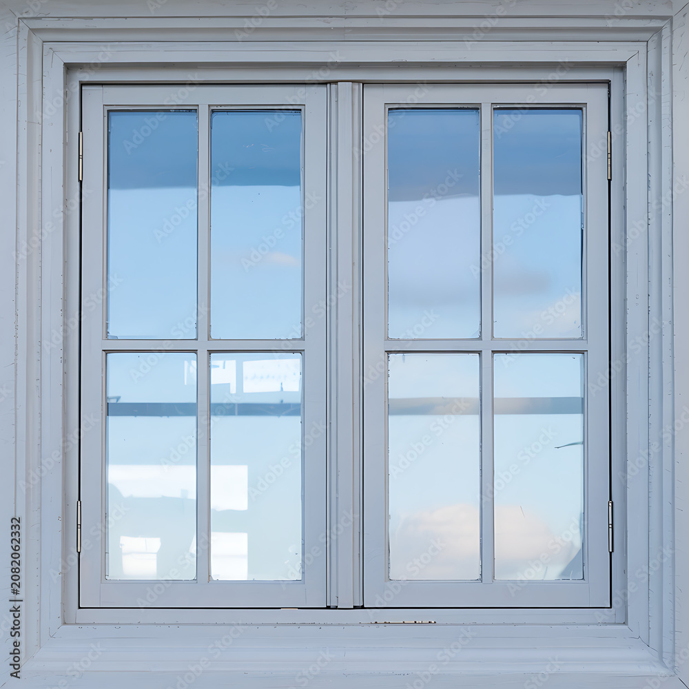 Obraz premium White window frame with glass