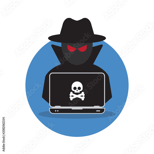 Hacker at laptop