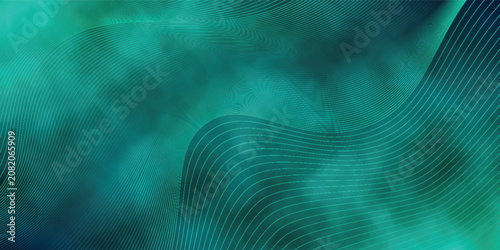 Canvastavla Digital technology speed connect blue green background, cyber nano information, abstract communication