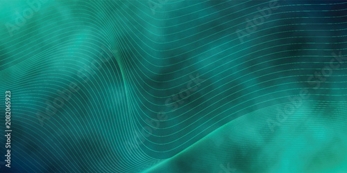 Obraz na płótnie Digital technology speed connect blue green background, cyber nano information, abstract communication