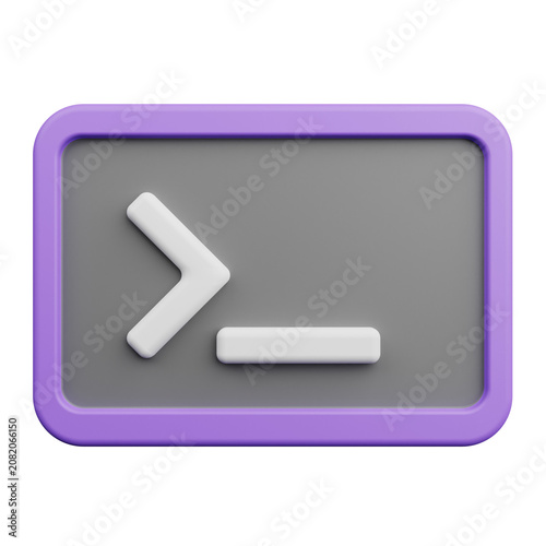3D Cartoon Gradient Command Prompt