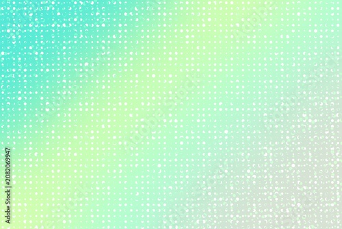 Obraz na płótnie Arrière-plan fond abstrait de points colorés sur dégradé pastel vert et turquois