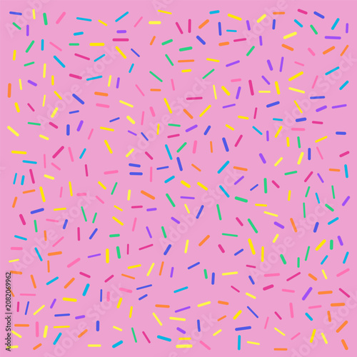 Colorful sprinkle pattern on pink background festive confetti design for celebrations and party supplies