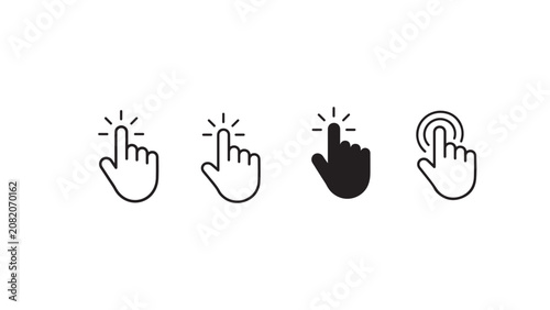 Foto Mauszeiger Hand Hier Klicken Vector Icon Set | Click Cursor Hand Pointer Illustr