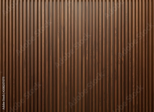 Luxury walnut wooden slat background featuring rich dark brown wood with elegant vertical lines and subtle texture, creating a sophisticated and modern aesthetic.