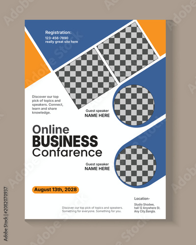 Modern business conference flyer design template