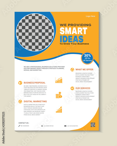Smart ideas infographic with chess pattern and 30 percent discount