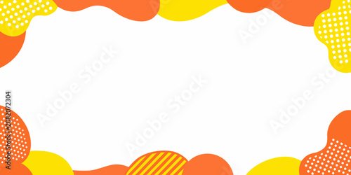 Foto Abstract organic shapes and dots pattern with orange and yellow hues