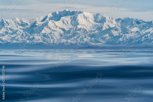 Alaska's Saint Elias Mountains as seen from the ocean.