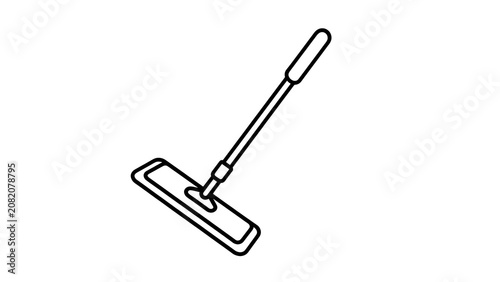 Flat mop cleaning tool icon on white background.