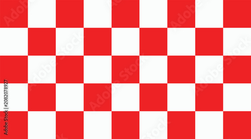 Classic Red and White Checkered Pattern. Minimalist Geometric Checkerboard Background for Retro Picnic Tablecloth, Italian Restaurant Branding, and Vintage Pop Art Wallpaper