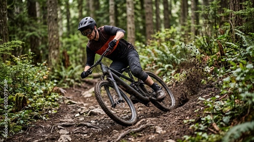 Thrilling Off-Road Descent Through Forest