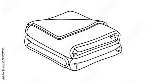 Folded blanket illustration on white background.