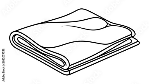 Folded blanket illustration on white background.