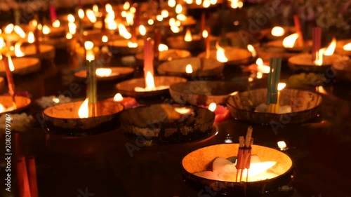 Ritual river offerings during festivals of light and water in Southeast Asian countries. For example, it calls in Thailand as Loy Krathong Festival or Yi Peng in Chiang Mai. 