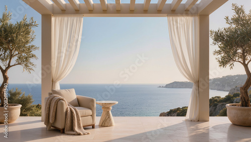 Luxury Terrace with Ocean View: Serene Mediterranean Retreat