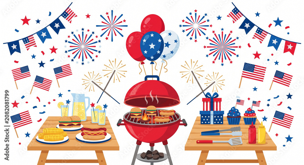 Fototapeta premium Patriotic BBQ Cookout