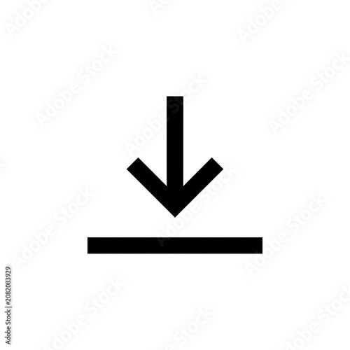 download icon isolated on white background, simple download arrow symbol vector style, download button icon illustration, black download sign with arrow and line