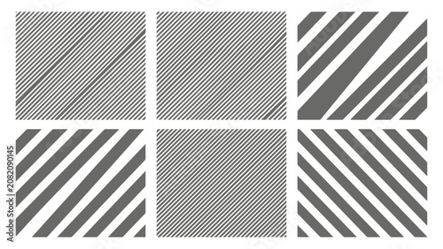 Set of diagonal striped patterns with various line thickness