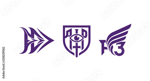 Purple Esports Team Logos and Symbols Collection.