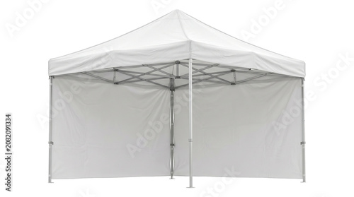 Foto White outdoor marquee tent with side walls for events festivals isolated on transparent background png graphics